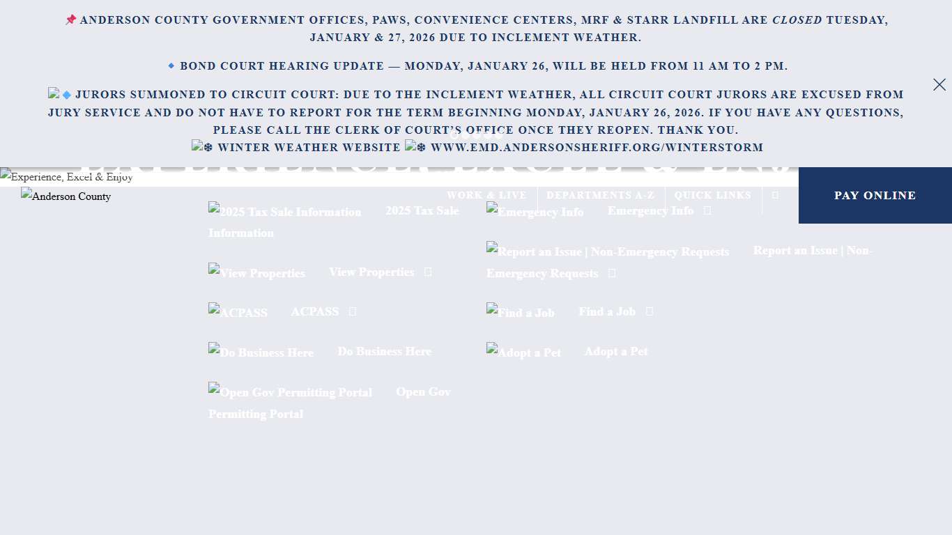 Experience, Excel, Enjoy - Anderson County South Carolina